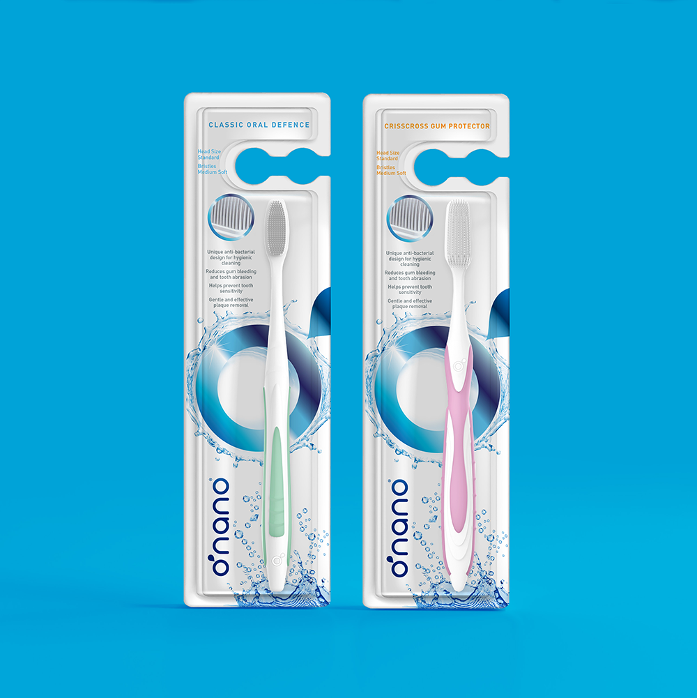 O'nano toothbrush packaging range design